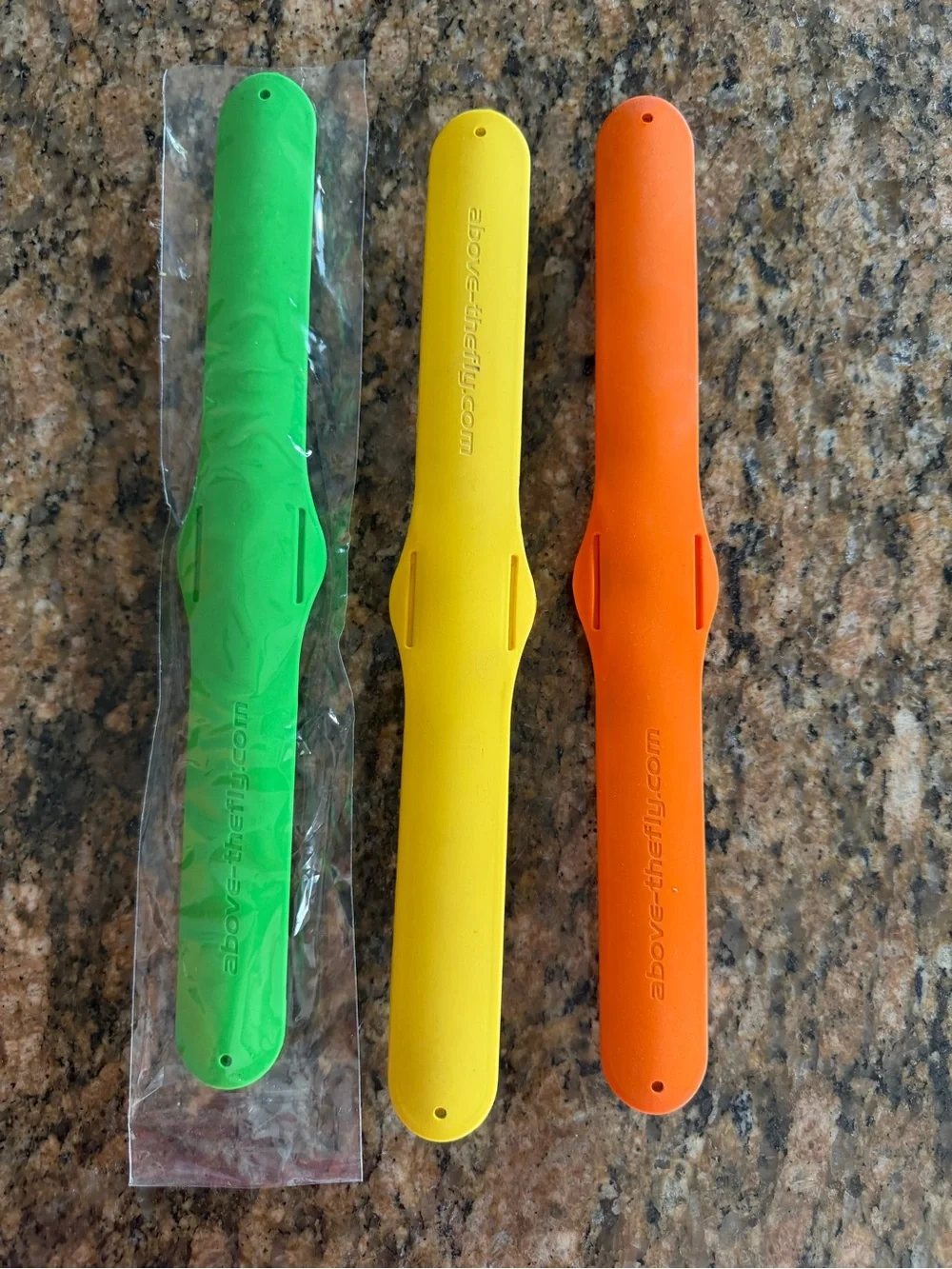Silicone Slap Wristwatch & 2 Watch Bands -Green, Yellow & Orange
